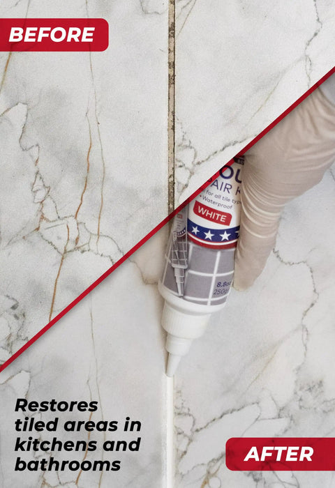 Grout Repair Kit White 8.8 Oz Quick Dry Tile Grout Filler Tube Restore And Seal Bathroom Floors And Walls Fix Gaps Joints And Lines
