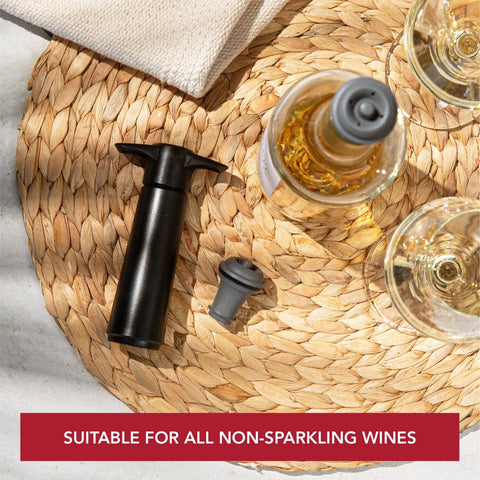 Three Pack Vacuum Wine Stoppers Set For All Bottle Sizes Reusable Rubber Cork Alternative Keeps Opened Wine Fresh For Up To A Week