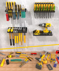 Wall Mounted Tool Rack Set 4 Pack Handy Screwdriver Organizer, Pliers Holder And Hammer Rack With Metal Hardware Tray for garage workshop