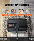 No Strings Attached Manual Carpet Sweeper For Hardwood Floors Tile And Area Rugs showing pet hair, nut shells, crumbs, and dust.