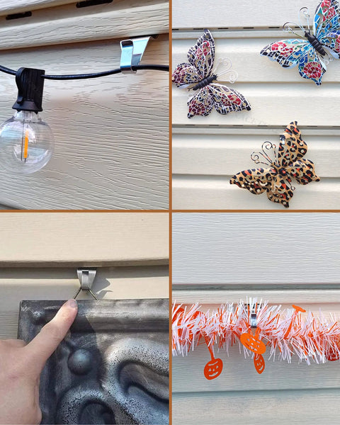 Vinyl Siding Hooks Hanger 10 Pack No Drill Quick Install For Hanging Outdoor Decor On Siding Soffit Metal Garland