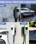 Fast Level 2 EV Charger 48 Amp Hardwired With 25Ft Cable WiFi App Control RFID Card Access showing weatherproof design
