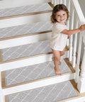 Non Slip Stair Treads For Wooden Steps Non Slip Carpet Runners 28 Inch By 9 Inch Grey Machine Washable Soft Polyester Stair Mats 4 Pack with Child