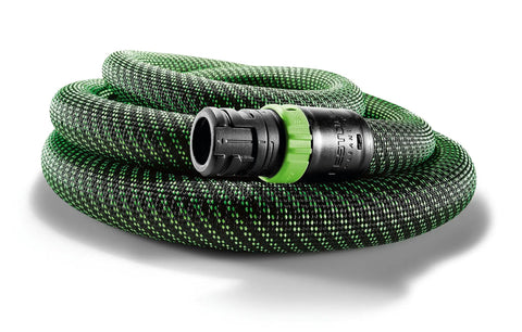 Coiled Suction Hose 27/32 Inch By 3.5 Meter AS CTR For Dust Collection, with smooth outer skin for power tool applications.