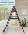 Heavy Duty A Frame Wooden Swing Stand With Reinforced Bars For Outdoor Porch Garden And Yard Supports Up To 770 Lbs