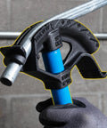 Heavy Duty Conduit Bender For Three Quarters Inch EMT And One Half Inch Rigid IMC Ductile Iron Construction in use