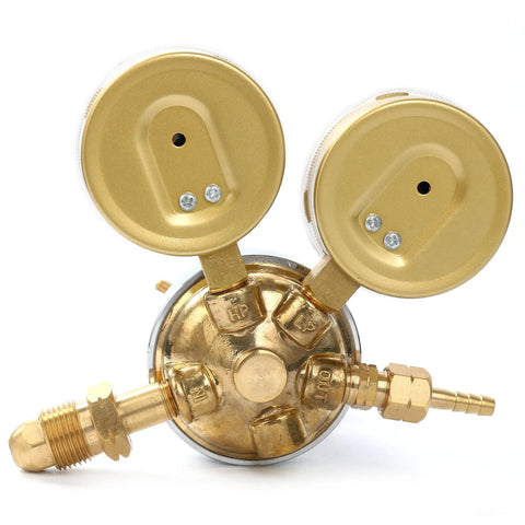 Acetylene Regulator for Welding Gas Replacement Gauge for Torch Cutting Kits CGA 510 Inlet 0 to 400 PSI Outlet 0 to 30 PSI, brass body