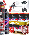 Top Shelf Spray Foam Insulation Kit With Heavy Duty Expanding Sealant To Plug Drafts Fast And Slash Energy Bills, includes sprays, tools, and protective gear.
