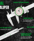 Dial Caliper Measuring Tool With Six Inch Range And Pro Grade Precision To 0.001 Inch (0.03 mm), Dual Reading Display For Industrial, Mechanical, Woodworking And DIY Projects, Reliable, Durable And Easy To Read, stainless steel dial caliper