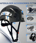Hard Core Ansi Certified Abs Construction Hard Hat With Quick Airflow Ventilation And Rock Solid Six Point Suspension Built Heavy Duty For Real Trade Grind And Daily Job Site Shield, featuring adjustable visors and ear muffs.
