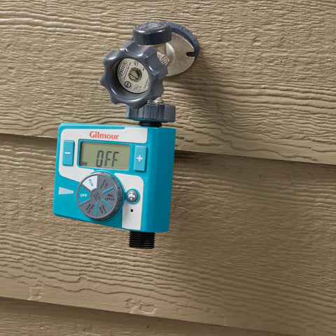 Single Outlet Water Timer For Garden Hose, Programmable Irrigation Controller For Sprinklers And Drip Lines, Blue