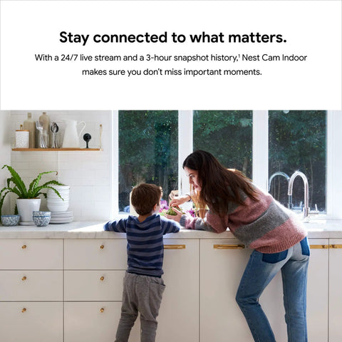 Indoor 1080p Security Cam With Night Vision, 24 Seven Live Video, Remote Viewing From Your Phone, Instant Mobile Alerts in kitchen scene