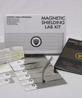 Magnetic Shielding Lab Kit With MuMetal Foils And Sheets for shielding low frequency magnetic fields up to 1kHz AC or static DC displayed.