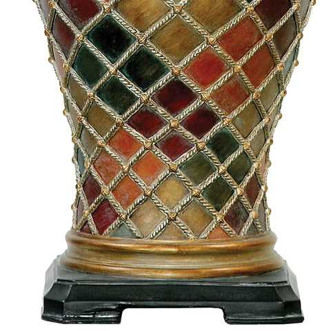 Base detail of Joseph Collection 30 Inch One Light Table Lamp In Bellevue Multicolor With Classic Traditional Style