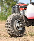 4.10/3.50-4 4-Ply Off Road Heavy Duty Tire for Lawn Mower on dirt road