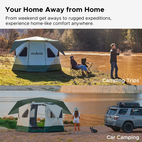 Instant Setup Pop Up Camping Tent For 4 To 8 People Lightweight Yet Durable Wind Resistant UPF 50 Plus Sun Protection