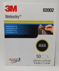 Wetordry Abrasive Sheet 400A Grit For Wet And Dry Sanding, 9x11 Inch Flexible Sanding Paper For Fine Feathering And Paint Prep, 50 Sheets Per Box