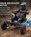 Rider on Beast Electric Go Kart For Adults And Teens With 48V 2000W Motor Peak 2500W, on a rugged dirt path