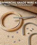 Heavy Duty Upholstery Stay Wire And Sofa Spring Repair Kit With 120 Sturdy Clips For No Sweat Couch Fixes on carpet.