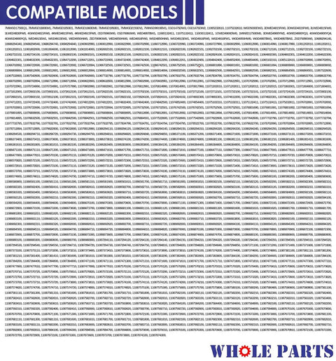 List of compatible models for Upgraded Dryer Door Seal W10906683 Replacement Gasket for Crosley Kenmore Whirlpool Dryers.