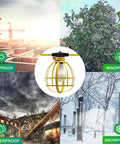 Image of 200 Foot Construction String Lights With 20 Bulbs And 20 Medium Base Sockets, 200W Work Lights Deliver 21000 Lumens, Linkable Temporary Lighting For Indoor And Outdoor Job Sites, Workshops, And Basements, showing durability in sun, wind, rain, snow conditions.