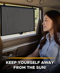 Two Pack Car Window Shade For Back Seat Protects Kids Pets And Passengers From Sun Glare And Harmful UV Rays Retractable One Touch