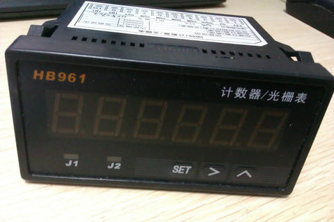 Front view of the 6-digit digital counter display from One Meter Stroke Linear String Pot Encoder Sensor With 6 Digit Digital Counter Display Push Pull ABZ Three Signals 5 To 26V DC Pro Grade Industrial Linear Position Sensor.
