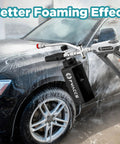 Pressure Washer Foam Gun With Dual Connector, Foam Cannon And Double Tip Attachment Car Wash Kit spraying foam on car