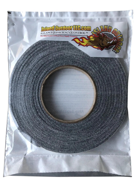 Grey Self Stick High Temp BBQ Gasket For Smokers, 15 Feet Long, 1/2 In By 1/8 In Size, Nomex Fiber Blend, Ultra Durable Heat Resistant Seal, Easy Peel And Stick Gasket, Perfect For Smoker Grill And Oven Seals. packaged roll