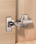 Installed Two Pack Professional Grade Frameless Soft Close Inset Cabinet Hinges With Clip On Mount Speed Adjustable 3 To 8 Seconds 4D Adjustment Concealed European Hinges For Frameless Kitchen Cabinets