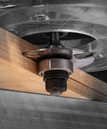 9/16 Inch Depth Slotting Cutter Set With Arbor And Bearing, Silver Ice Coated, installed on router cutting wood