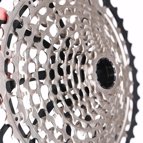Close-up of Beefy 12 Speed Mountain Bike Cassette 10 To 50 Tooth For MTB With XD Freehub Compatibility, showing gear teeth.