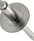 Large Flange Stainless Steel Blind Rivets 1/8 Inch By 3/8 Inch Open End 4 To 6 Grip Range Heavy Duty