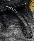 Pink Outdoor Pocket Knife For Men With Clip Two Point Nine Five Inch Blade Compact Camping Knife Everyday Carry EDC Ready Blackened Blade Zinc Alloy And Carbon Fiber Handle 9 Inch Open 6 Inch Closed Lightweight 7oz Great Gifting Option