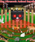 Ultrasonic Nocturnal Animal Repeller With Red Light And Motion Sensor For Deer Coyotes Foxes Raccoons And Skunks Deterrent Device