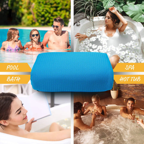 Inflatable Hot Tub Booster Seat With Non Slip Micro Dot Bottom, 5 Inch Lift, Quick Dry Bath Cushion for spa and pool use
