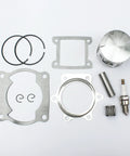 Yamaha Blaster 200 YFS200 Top End Kit with moly piston, rings, gaskets, bearings, and spark plug, direct fit replacement.