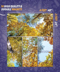 Autumn leaves design on a 4-pack magnetic fluorescent light cover 2x4 ft for classrooms and offices glare reduction.