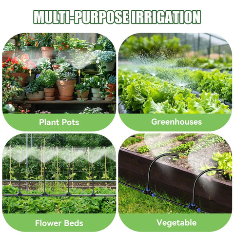 100Ft Drip Irrigation Kit For Garden With 360 Degree Adjustable Sprinklers And DIY Yard Watering System in various applications