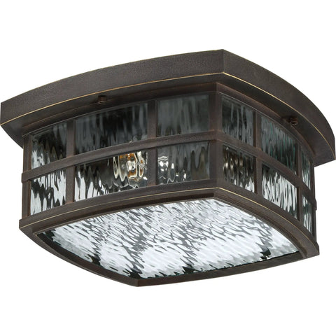 Stonington Outdoor Flush Mount Ceiling Light With 12 Inch Two Light Palladian Bronze Finish, Vintage Close To Ceiling Exterior Fixture