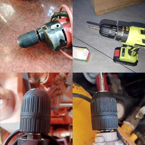 Keyless Drill Press Chuck 3/8 Inch With 24 UNF Mount Shaft For 2.0 Mm To 13 Mm Bits on various drill motors