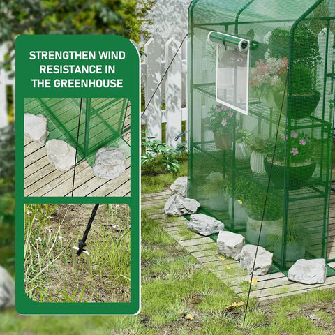 Walk-In Greenhouse With Heavy Duty Steel Frame And Thick PE Cover, 56 By 56 By 78 Inches, Perfect Plant Shelter For Your Garden, Outdoors Or Indoors, Keeps Plants Protected And Growing Strong
