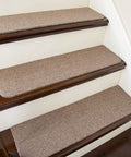 Non Slip Stair Treads Carpet Mats 28 By 9 Inches Indoor Stair Runners For Wooden Steps Teal 10 Pack With 100 Percent Polyester And TPE Backing Safe For Kids And Pets Floor Protection positioned on stairs