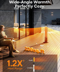 Cozy Up Your Patio With This 1500W Infrared Outdoor Heater With Remote 60 Degree Oscillation 9 Heat Levels Black On Patio