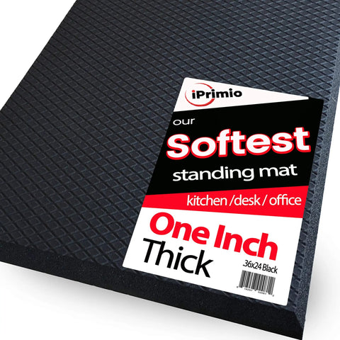 Anti Fatigue Standing Mat With Air Soft Ergonomic Design For Standing Desks And Kitchen Use, Cushioned Non Slip Floor Mat, 1 Inch Thick, 36 By 24 Inches, Easy Clean And All Day Comfort