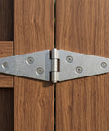 Heavy Duty Swing Door Hinges For Shed And Cafe Doors, Iron Strap Folding Hinges With Lengthened T Shape, Polished Finish, Multiple Predrilled Mounting Holes For Exterior Use, Whisper Quiet Motion, Built To Last, Exterior Grade on wooden doors