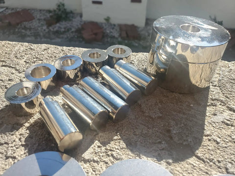 Coin Ring Puncher And Spacer Set For DIY Jewelry Making 5 Punch Tool displayed on a stone surface
