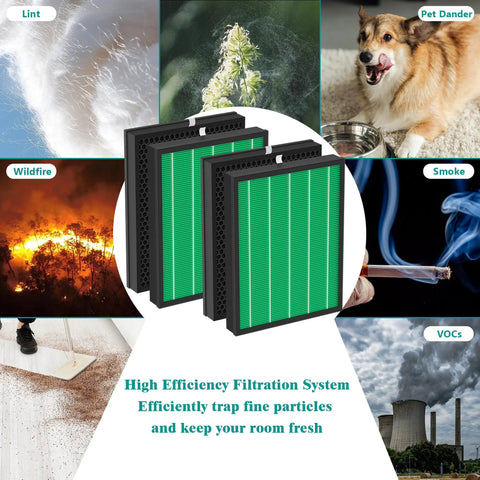 Replacement Air Filters Kit For Airmega Max 2 400 And 400S Purifier 2 In 1 Main Filter And Activated Carbon with efficiency examples