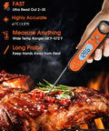 Instant Read Digital Meat Thermometer For Grillin And Roasting, Fast And Accurate, Backlit Display used on grilled meat