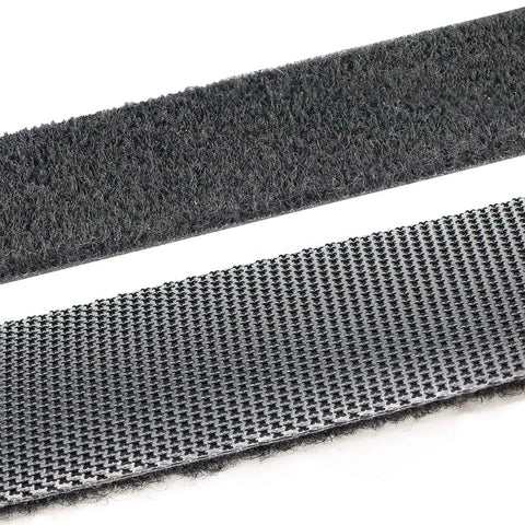 Close-up of Double Sided Hook And Loop Cable Tie Tape Three Quarters Inch Wide 25 Yard Roll For Power Wire Management Durable Nylon